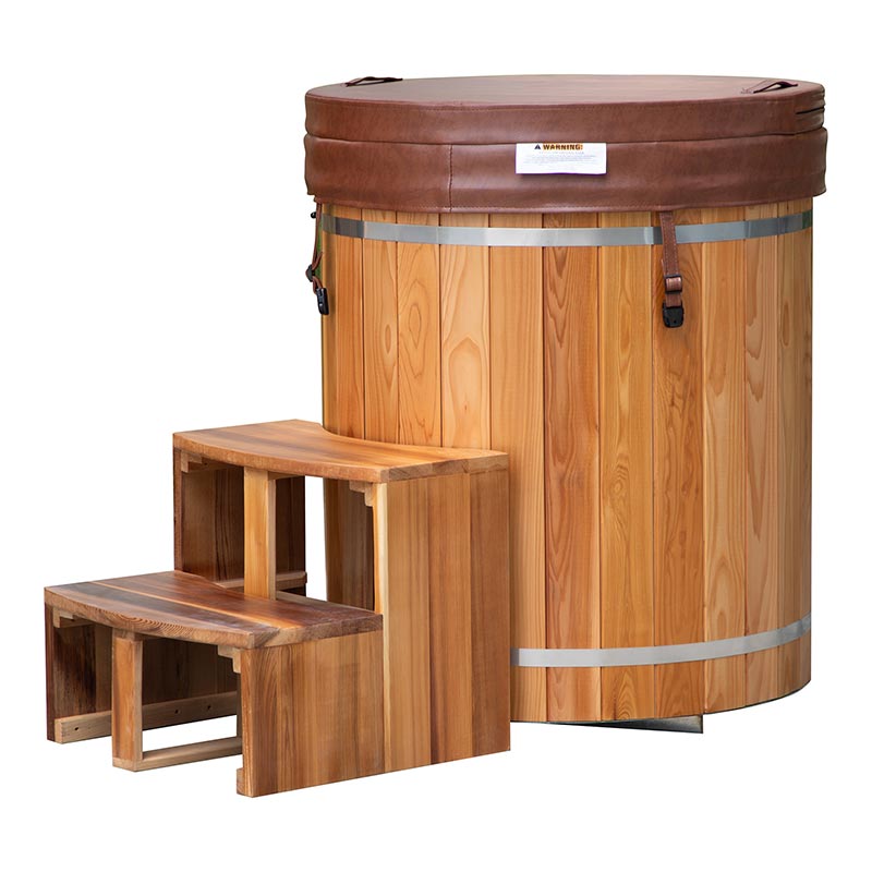 Outdoor Red Cedar Cold Plunge Tub karo 304 Stainless Steel Liner