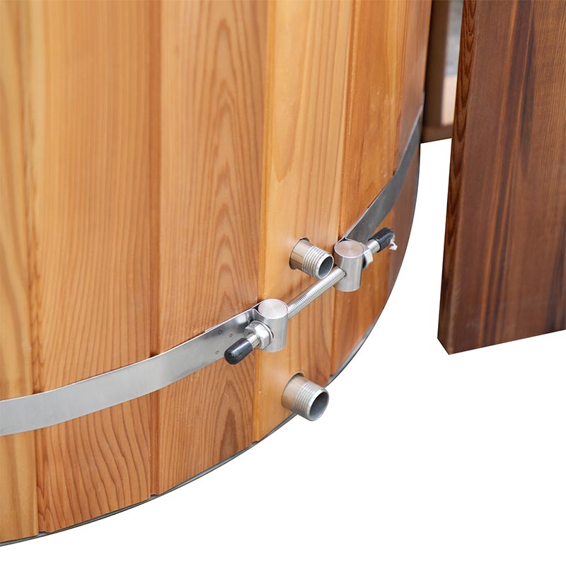 Outdoor Red Cedar Cold Plunge Tub karo 304 Stainless Steel Liner