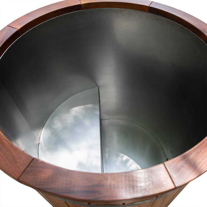 Outdoor Red Cedar Cold Plunge Tub karo 304 Stainless Steel Liner