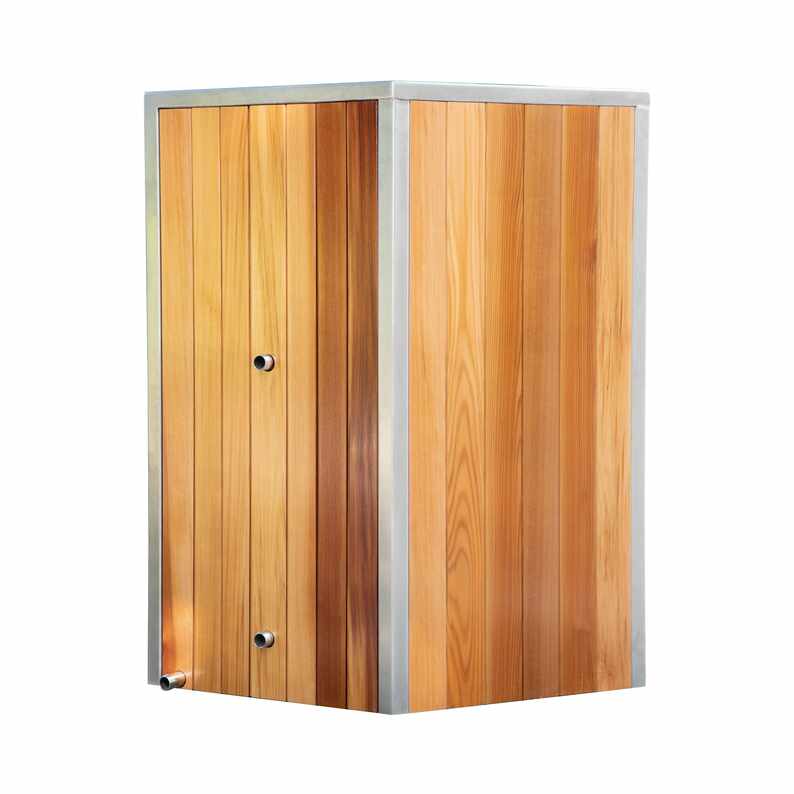 Cedar Cold Plunge Tub karo Langkah Akses